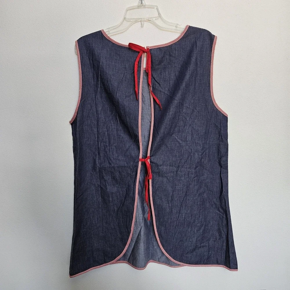 Women's Vermont Country Store Large Open Tie Back Lagenlook Apron Cottagecore